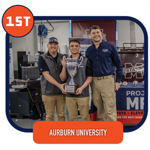 Project MFG competition - First Place Winners Auburn University holding trophy.