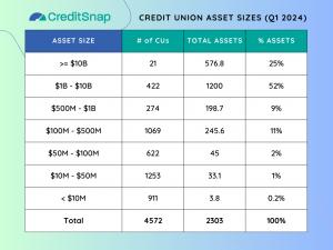 Credit Union Asset Sizes in the US
