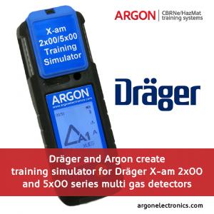 Argon training simulator for Dräger X-am 2x00 and 5x00 series Multi Gas detectors