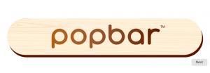 This photo is the Popbar logo - an illustration of a popsicle stick with Popbar printed in the middle.