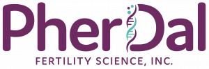 PherDal Fertility Science Logo with emphasis on the Ph and D as PherDal's founder used her PhD to create the PherDal Kit and to help address and solve her own "unexplained fertility" diagnosis