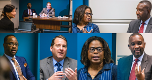 Basswood Counsel co-founders - Jephte, Chris, Meg and Haz during the AI Integration in Legal Practice presentation.