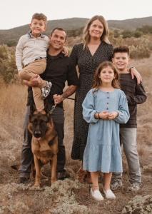 Jordan Cordova, a Navy Veteran, and his family.