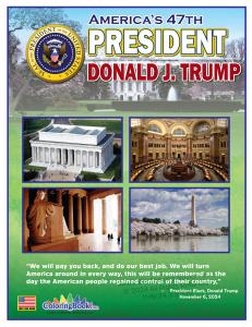 47th President of the United States - Donald J Trump and Vice President JD Vance Coloring Book