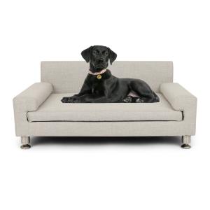 LUXE Ultra-Luxury Dog Bed in Linen with Dog