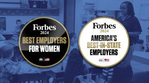 Forbes Badges Awarding MISD best workplace for women and Best workplace