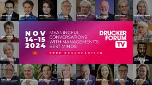 Drucker Forum TV, a free, immersive digital experience that will broadcast interviews live from Vienna's historic Hofburg Palace on November 14-15, 2024.