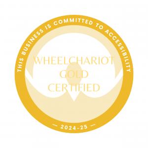 The seal from WheelChariot denoting an organization as Gold Certified for 2024-25