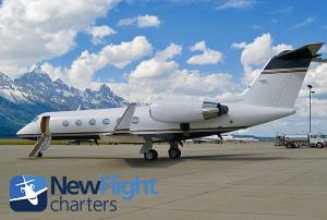New Flight Charters Gulfstream IV on ramp ready for boarding