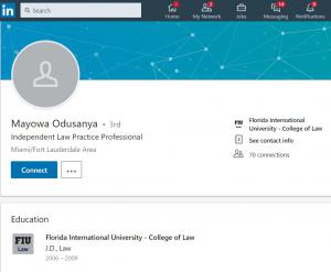 LinkedIn Profile of Mayowa Odusanya in Florida
