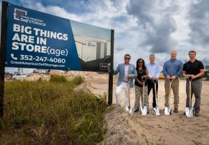 Representatives from Great American Storage and RSG attend the Ocala Florida facility groundbreaking.