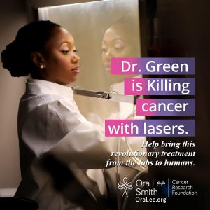 Dr. Hadiyah-Nicole Green working in the lab.