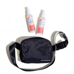 Wondercide’s Peppermint Sling Bag Travel Kit is designed for both travelers and those enjoying a daily walk with their dog. It includes Insect Repellent for people, Flea & Tick Spray for pets and the home, and a versatile sling bag for hands-free convenience.