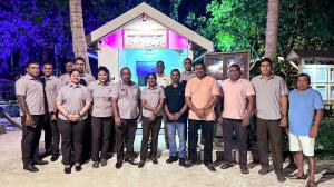 Team at the launch of the Marine Biology Unit, Ellaidhoo Maldives by Cinnamon.