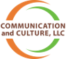 An orange and green circular image with the words Communication and Culture, LLC in the center.