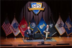 Former U.S. Ambassador to Russia, John J. Sullivan spoke to more than 1,200 students and faculty at the Naval Postgraduate School on risks facing U.S. and global security.