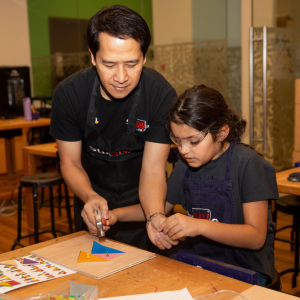 A child working on a project at the StuDIYo Lab