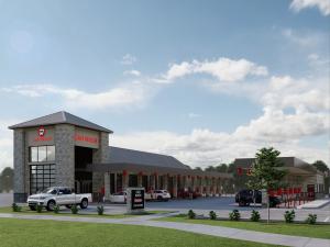 Rendering of the future Raceway Car Wash in Flower Mound, TX.