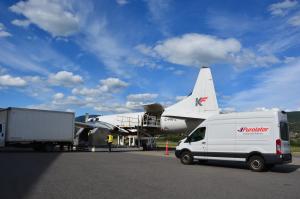 KF crews load a Convair 580 as part of the current BCFN contract with Purolator.