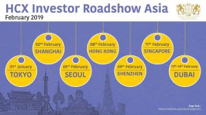 HCX to take ICOs & STOs on Investor Roadshow in Asia February 2019