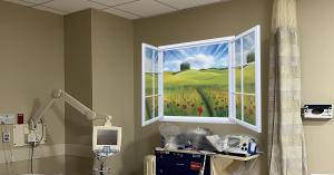 LandEscape windows give patients the view to a sunny place during treatment