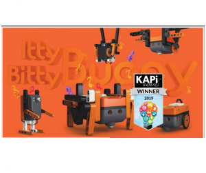 Itty Bitty Buggy orange toy box with KAPi award symbol