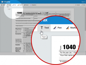 WiseFax allows you to fill, sign, and edit documents before sending them.