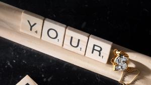 TYPE by J'EVAR Solitaire Alphabet Diamond Initial Pendant Product Campaign with scrabble