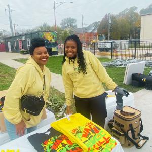 USDA-Certified Blackhaven Ranch Founder, Danielle Ross, at M.A.S.K. Farmers Market in Chicago's Englewood community.