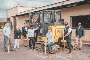 Great American Storage, RSG Development (RSG), and Stratford Borough Mayor Linda Hall at demo ceremony for new facility.