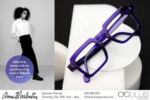 Oculus Eyecare will host a pop-up event for the eyewear brand Anne et Valentin on December 14, 2024, from 11:00 AM to 4:00 PM.