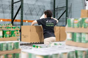 National Life Group employees routinely volunteer at the Vermont Foodbank, pictured above