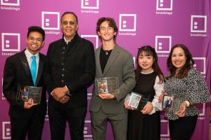 Artist Stanley Clarke with 2024 scholarship recipients