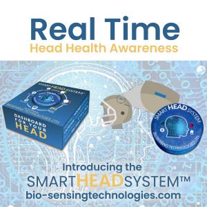 Box and example of how the Smart HEAD System™ fits in a helmet