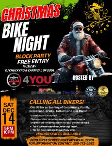 Fort Myers, FL. Christmas Bike Night December 14th, 2024