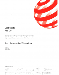 TRNO Automotive Wheelchair by Tianni Huo- Certification