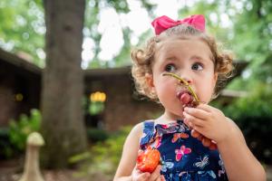 Child eating fruit