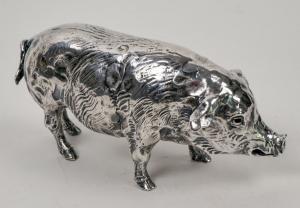 Artist Brad Rude was commissioned in 2013 by John Ascuaga's Nugget Casino and Resort in Sparks, Nevada to create this solid silver pig, which weighed 102 troy silver ounces ($9,062).