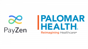 Logos for PayZen and Palomar Health next to each other