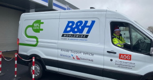 B&H Worldwide Electric Van Delivering Christmas Gifts