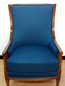 Upholstered, stained and conditioned chair