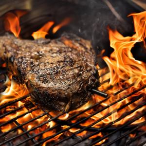 Leave the Stick in the meat during open-flame cooking and searing