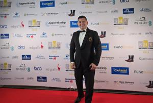 Finalist SME Nation Business Person of The Year Winner, Award-winning Author and Celebrity Life Coach Tony J. Selimi, Photo at Wembley Stadium