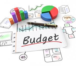 Pie chart with budget and other financial concepts