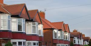 1930s Semi Detached Brick and Tile built Houses on a street in Gosforth Newcastle UK