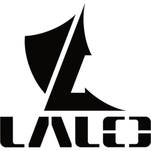 image of a black letter spelling out lalo and the letter L and a fin