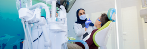 A child receiving dental treatment