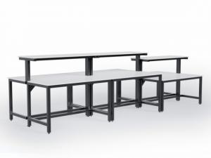 bench with phenolic worksurface and black texture finish for wet lab