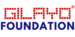 Gilayo in red above the word Foundation in blue - company logo