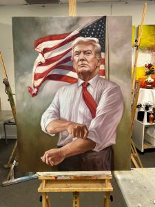 Hand Painted Portrait Donald J Trump  PFA Artist